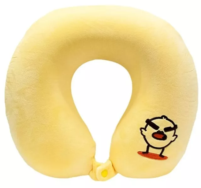 Mumuso Family Memory Foam U Shaped Travel Neck Pillow Character Yellow SOFT