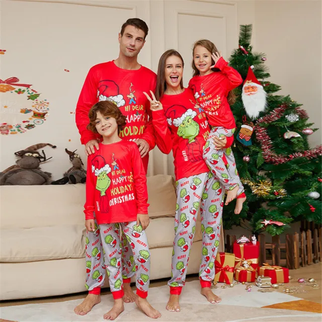 AU Grinch's Christmas Pyjamas Family Matching Boy Girl PJs Nightwear Pajamas