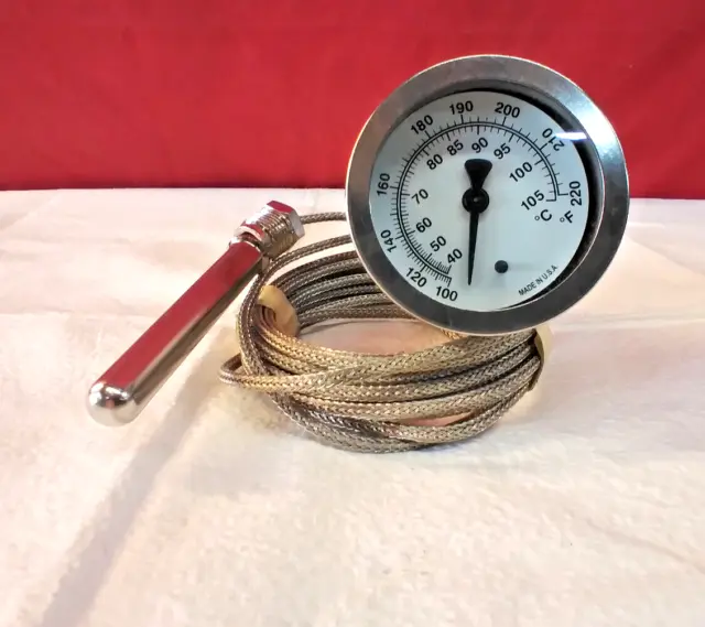 Weiss instruments ~ Model W Thermometer with Probe, 100-220F, 40-105C