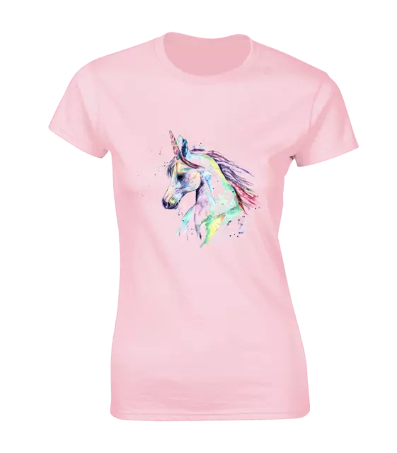 Unicorn Splash Ladies T Shirt Cool Horse Lover Mythical Paint Design Painter Top