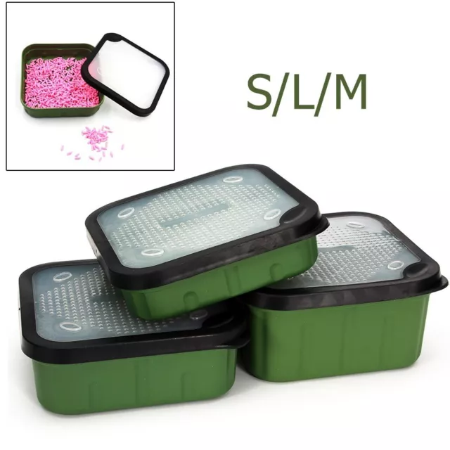 Versatile Fishing Maggot Bait Boxes with Fitting Lids for Storing Live Bait
