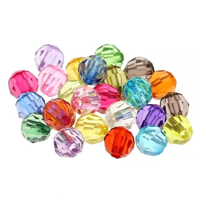 500 Faceted Acrylic Round Transparent Beads - 6mm - Hole 1.5mm - J24402V