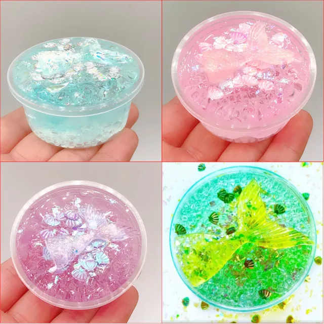 Mermaid Tail Mud Squishies Mixing Cloud Slime Putty Scented Stress Kids Clay Toy