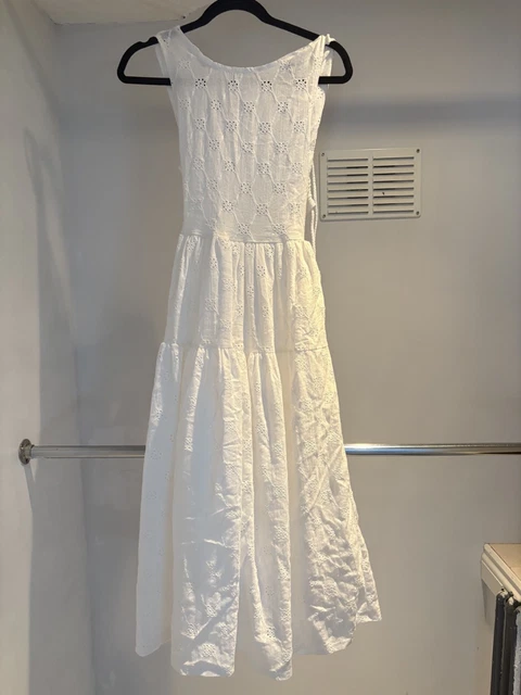 ZARA WHITE MIDI Dress (3543/198/712) Size Small New With Tags £37.00