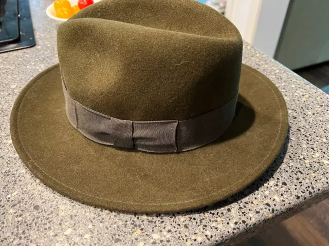 ORVIS Wool Fedora Hat Sz M Packable The Original Lite Felt Water Repellent green