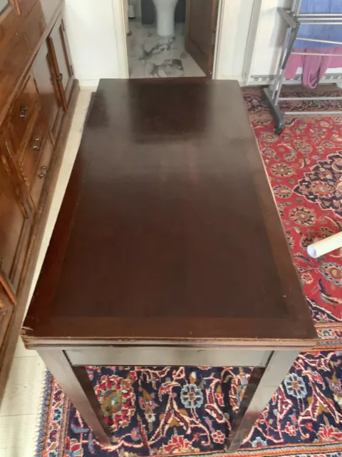 Vintage folding card / bridge / games table - Brown baize top.