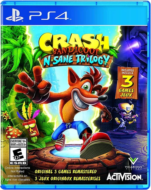 CRASH BANDICOOT N Sane Trilogy Playstation 4 PS4 PS5 Activision Free