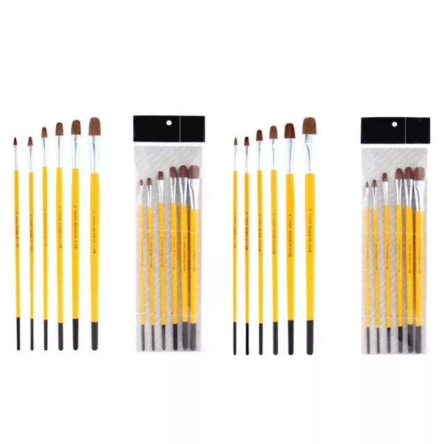 6Pcs Artist Paint Brushes Set Odd/Even Number Set for Beginner Kids Adults