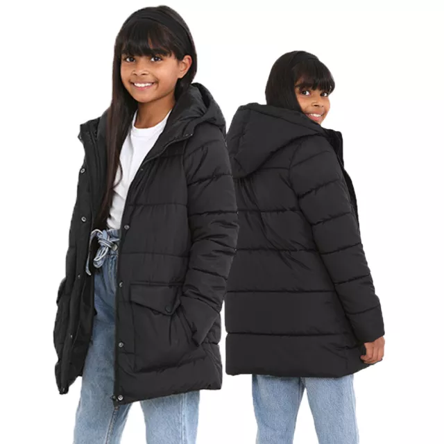 Cappotto imbottito longline ragazza Brave Soul Snowstars - Giacca tampone invernale calda per bambini