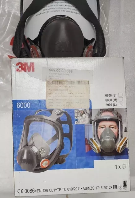 3M 6900 Full Face Reusable Respirator  Full Facepiece Gray Size: LARGE NEW