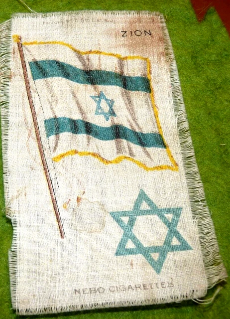 10/22 Nebo cigarettes silk flag Zion  Publicité soie ancien drapeau Sion