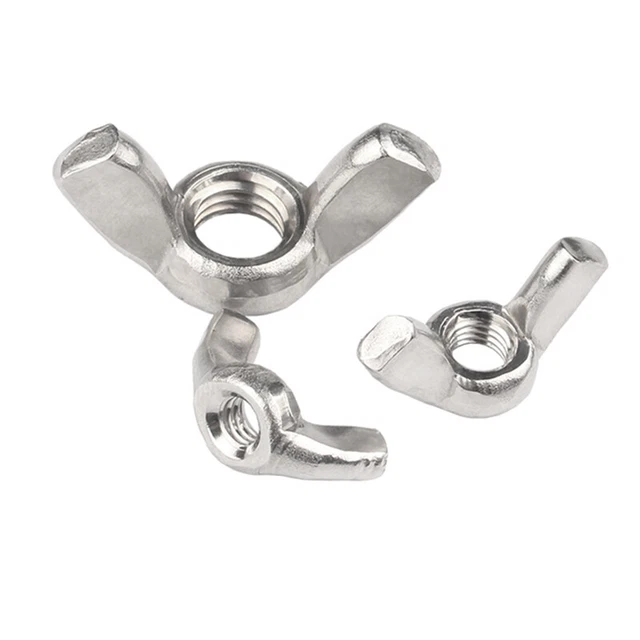100pcs Wing Nuts M4 M5 Full Metal DIN315 Butterfly Nut 304 Stainless Steel