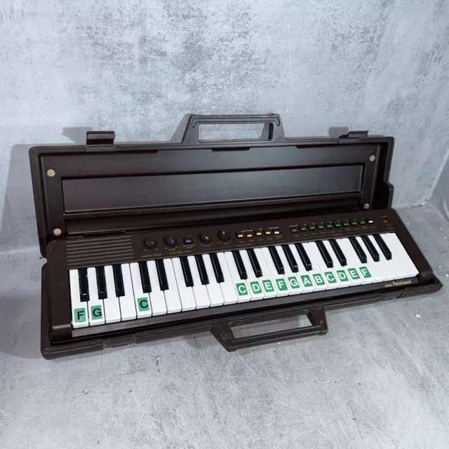Electronic Keyboard 1980s Yamaha Portasound PS-3 Vintage Brown Carry Case Works