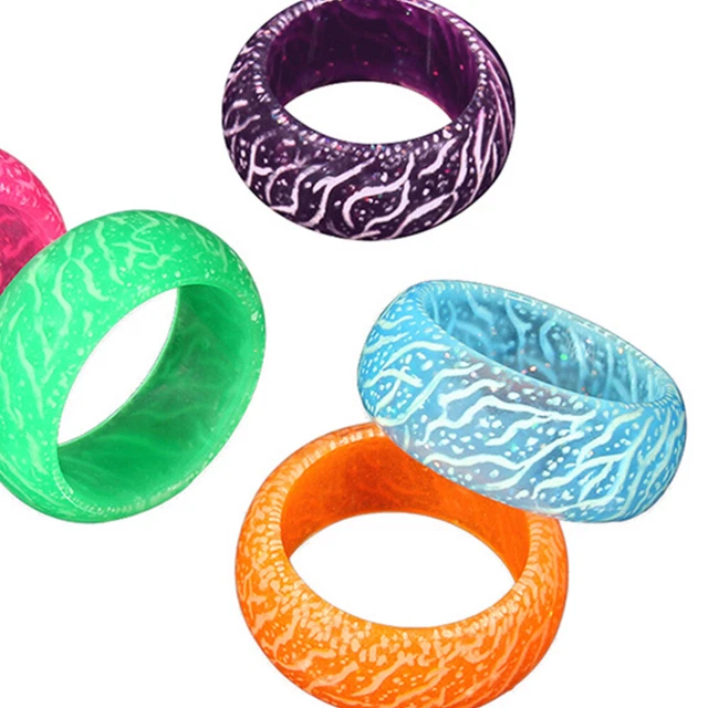 Suministros de fiesta anillos oscuros que brillan tesoro minimalista niño luminoso