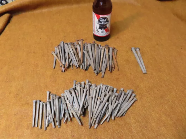 Vtg Square Cut nails,2-1/2"&3-1/2",unused,galvanized,USA,Orig~GD+🤠🤠🤠SN6.7.23