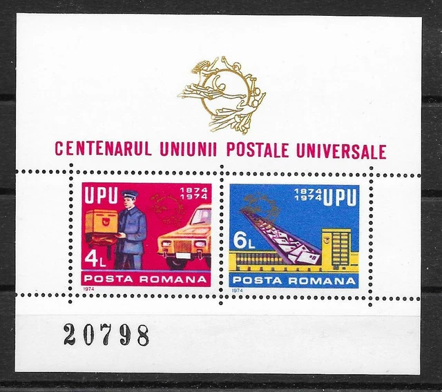 s731 RUMÄNIEN/ UPU 74 MiNr Block 112 **