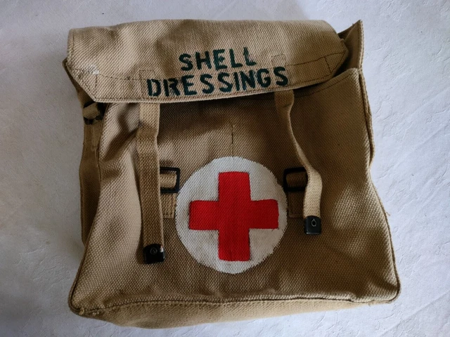 ORIGINAL WW2 PATT. British Army 37 Patt. First Aid Kit Bag Dated 1955 ...