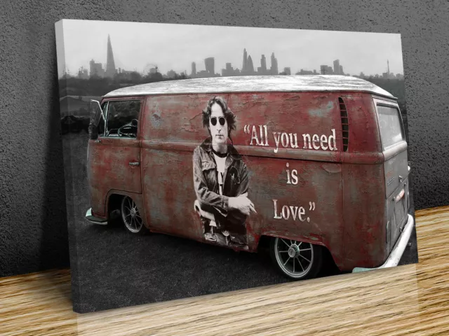 Banksy VW camper van John Lennon canvas print art wall framed or print only