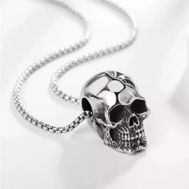 Cadena Calavera de Skeleton Craneo Para Hombre Mujer Collar de Acero Inoxidable