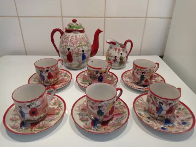 Service À Thé "天日本"  Porcelaine Japonaise/Chinoise Vintage