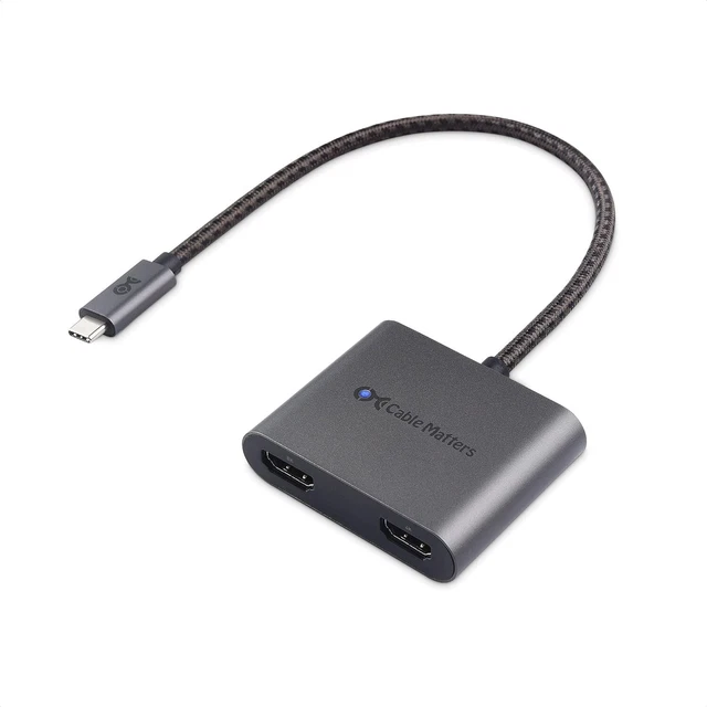 Cable Matters 8K or Dual 4K @60Hz USB-C to HDMI Adapter (USB C to Dual HDMI)