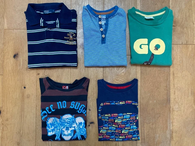 Pacchetto top per ragazzi età 7 - 8 @ Ralph Lauren Monsoon Boden senza aggiunta di joule di zucchero x5
