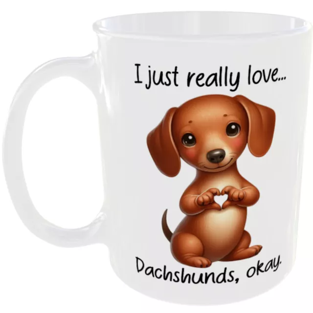 Love Dachshunds Mug Heart Gift Dog Breed Owner Lovers Cup Dachshund Sausage Dogs