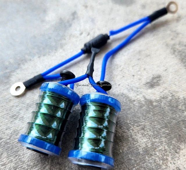 Máquina de tatuaje de 1,25" 8-32 7,5 envolturas lavadoras azules transparentes retráctiles cables azules neón EE. UU.