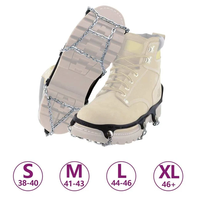 Yaktrax Scarpe Neve Ramponi Chains XL Nero Antiscivolo Ghiaccio Taglie Diverse
