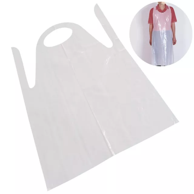 25PCS WHITE DISPOSABLE Cooking Aprons Stay Clean Oil Proof Aprons £16. ...
