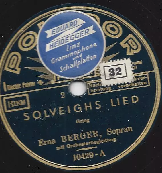 Erna Berger , Sopran , singt Max Reger 1934 - Mariae Wiegenlied