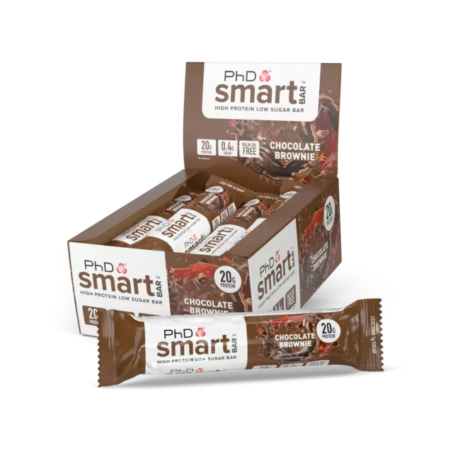 PhD Nutrition Smart Bar Protein Snack with Low Sugar Various Flavours 64g 12pk
