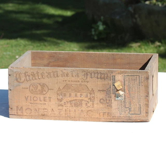 Ancienne caisse à vin en bois nicolas porte bouteilles x15 + renforts