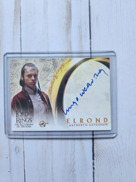 Lord of The Rings Hugo Weaving Elrond Fellowship Autograph Signed Card