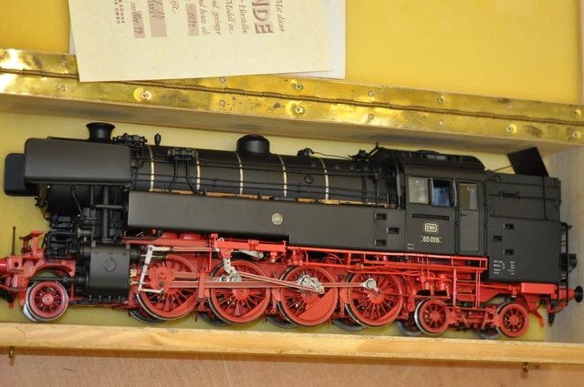 BOCKHOLT JUBILÄUMSLOK Tenderdampflok 65   Sammlermodell , Holzkiste & Zertifikat