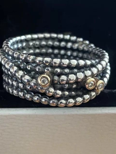 Pandora Silver & 14K 14ct Gold Entangled Beauty Ring 0.03ct Diamond Size 58