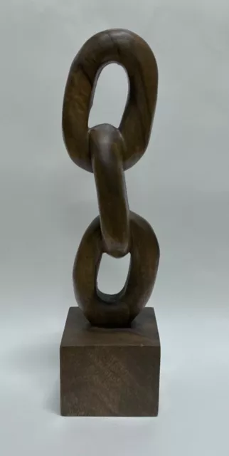 Mid-Century Modern Wood Sculpture - 15-3/4”h