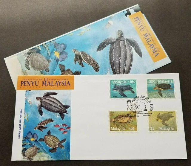 Malaysia 1990 Turtles 1990 Ocean Marine Life komplett 4V auf FDC