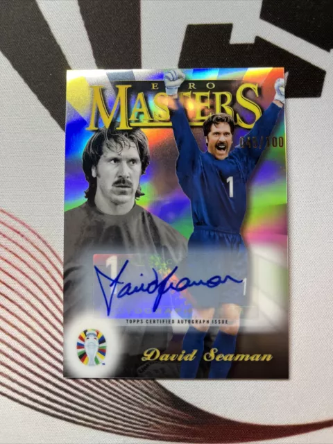 Topps Finest Euro 2024 SSP Auto David Seaman (England) Euro Master 045/100