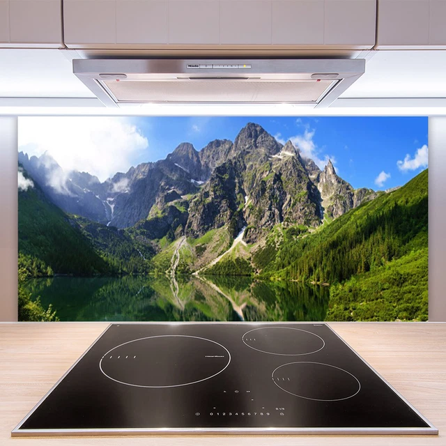 Crédence De Cuisine En Verre 100x50 Cm - Design Moderne Gris/brun/vert - Marque Tulup - Neuf