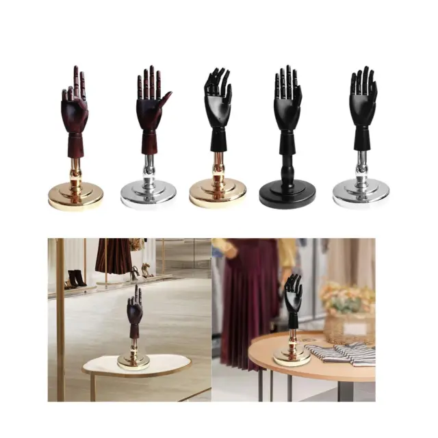 Wooden Artist Articulated Hand Mannequin for Jewelry Display Desk Decoration