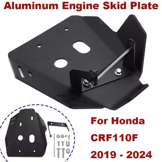 Kit Protezione Piastra Slittamento Motore Alluminio Bash Per Honda CRF110F 2019-2024