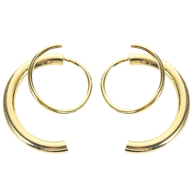 4 Pcs Copper Earring Studs Double Spiral Helix Miss Perforation