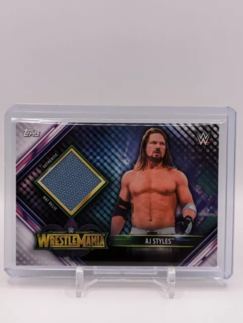 AJ Styles - 2019 Topps WWE Road to Wrestlemania 34 Mat Relics Card