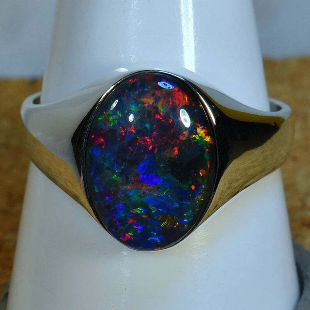 Anello opale nero uomo sales