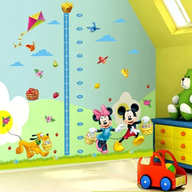 Mickey Minnie Mouse Height Chart Wall Growth Sticker Home Kids Girl Boy Nursery