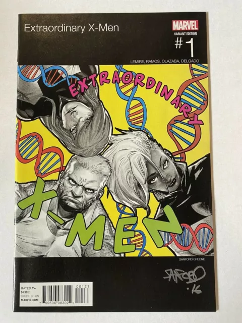 Extraordinary X-Men #1 Marvel Hip Hop Variant Sanford Greene Signed 2016 PJ1