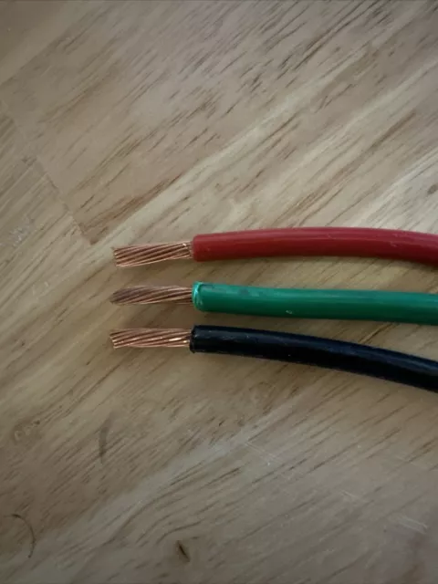 Cerrowire Insulated 8 AWG Stranded Copper Wire - Red, Black And Green 25ft Each