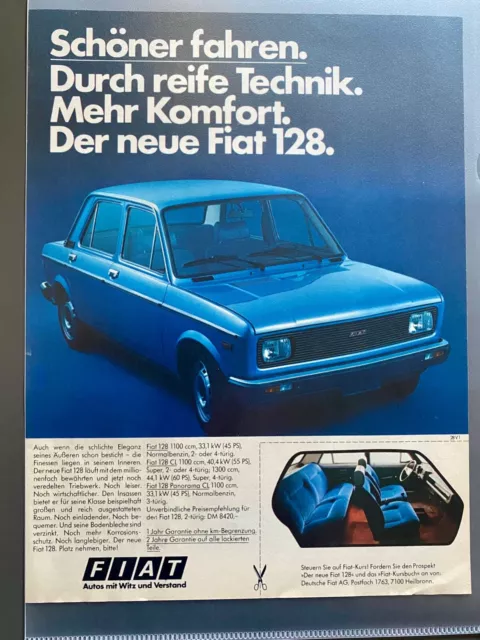 Der neue Fiat 128 CL Panorama Original 1976 Vintage Advert Werbung Reklame