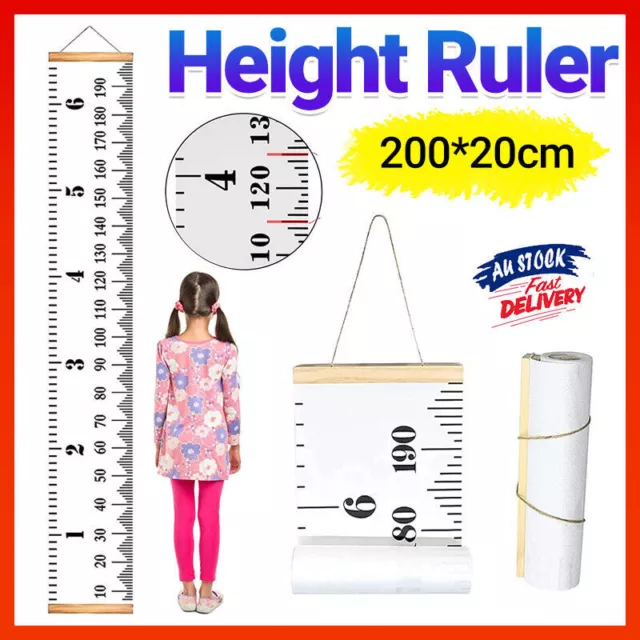Kids Height Growth Ruler Chart Children Wall Hanging Personalised Measure Wooden